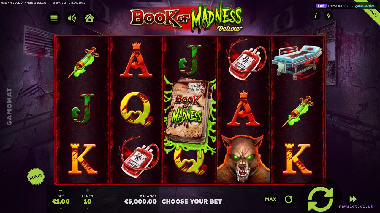 Book of Madness Deluxe reels in motion