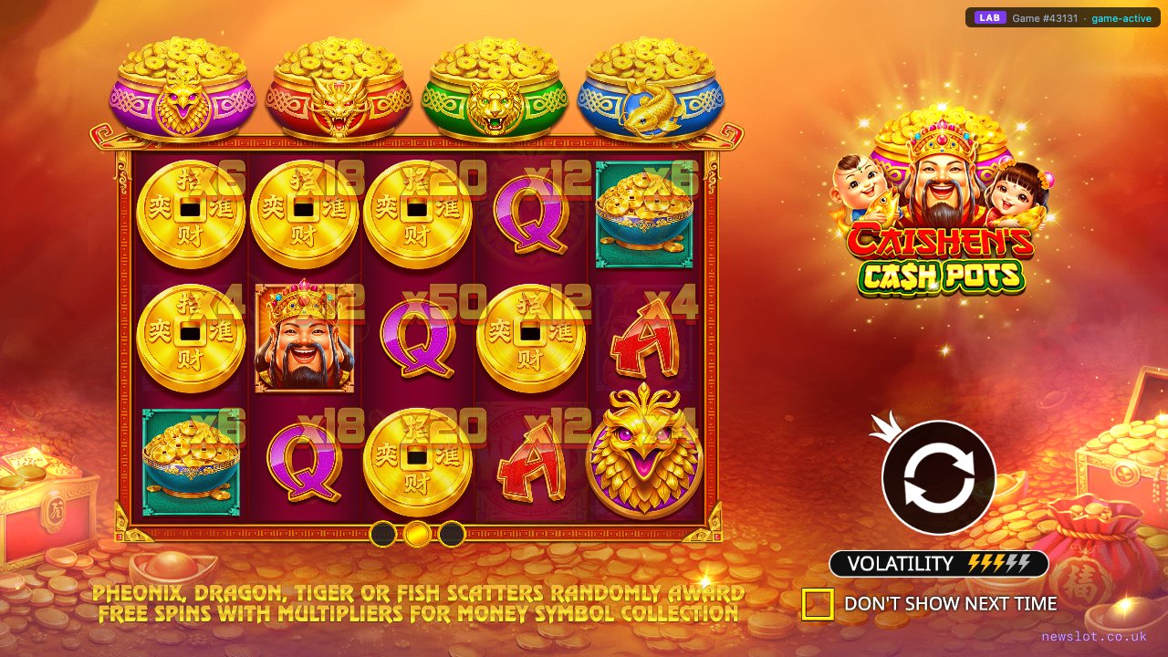 Caishen's Cash Pots reels in motion