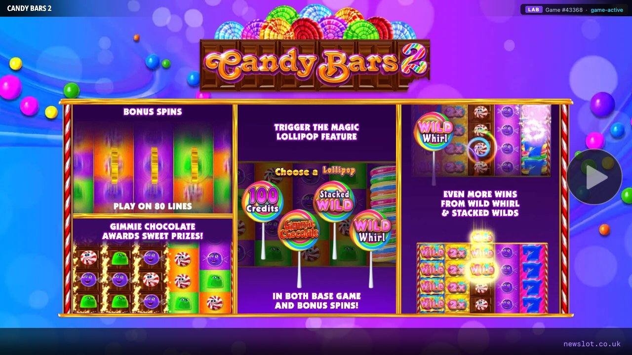 Candy Bars 2 reels in motion