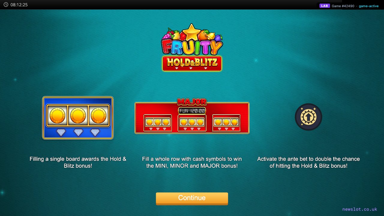 Fruity Hold & Blitz reels in motion
