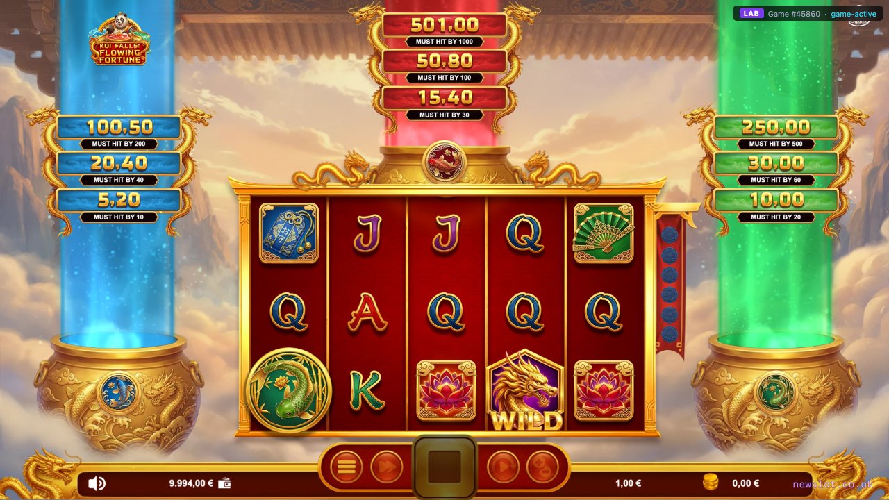 Koi Falls: Flowing Fortune reels in motion