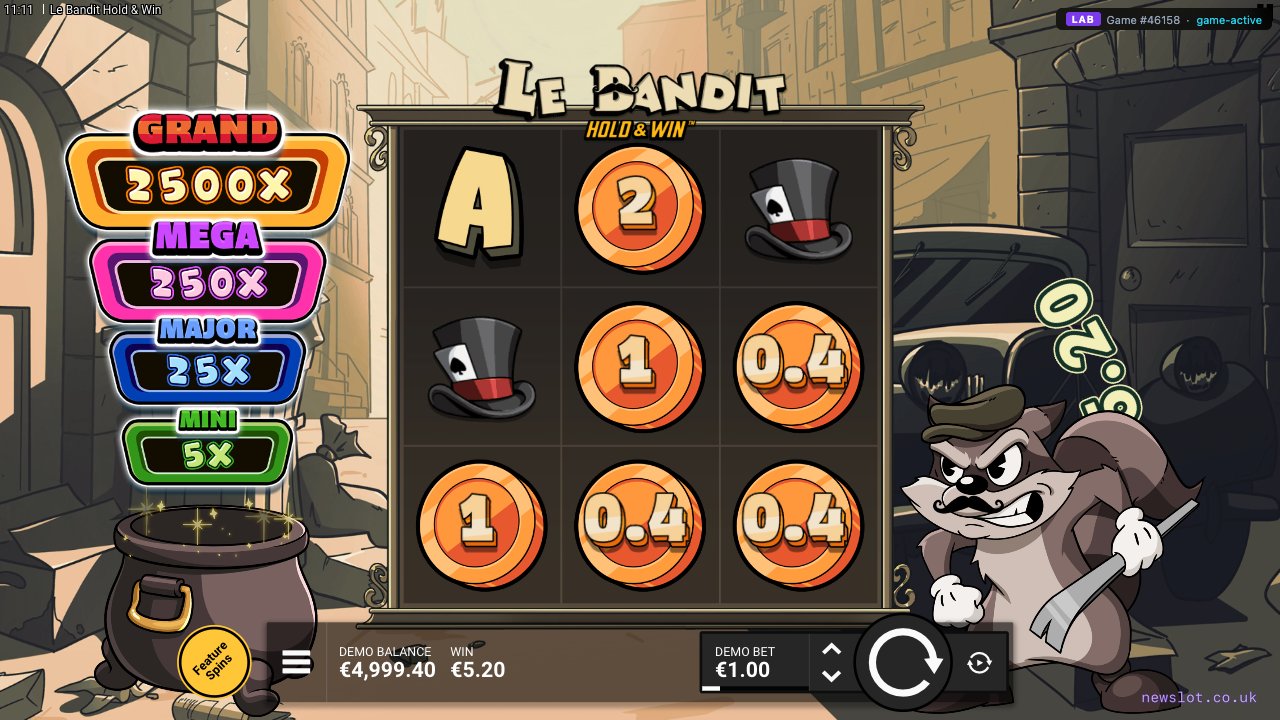 Le Bandit Hold & Win reels in motion
