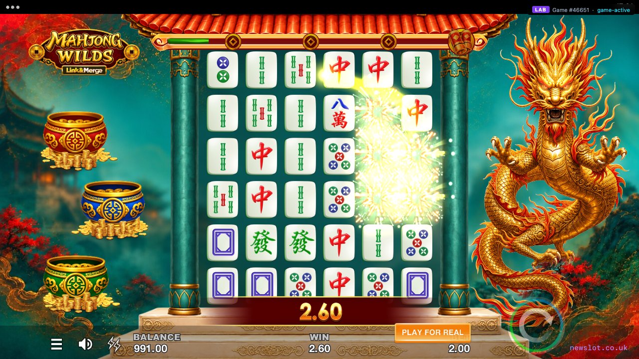Mahjong Wilds Link&Merge reels in motion