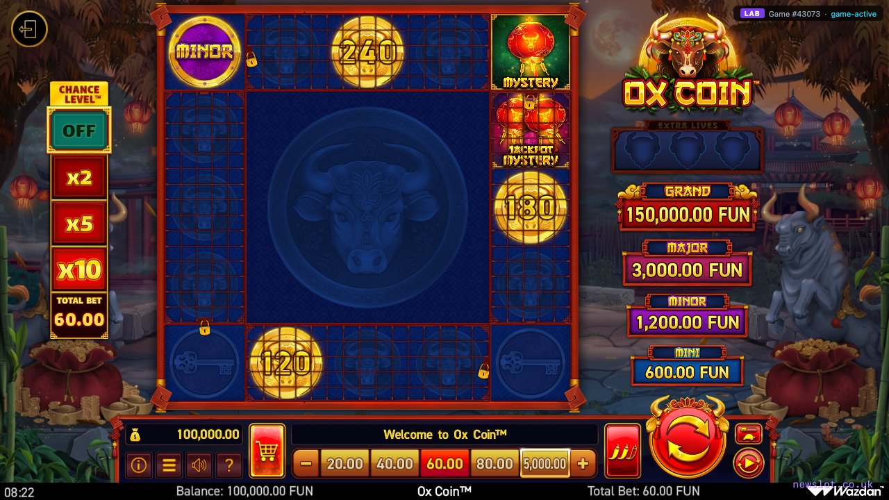 Ox Coin reels in motion