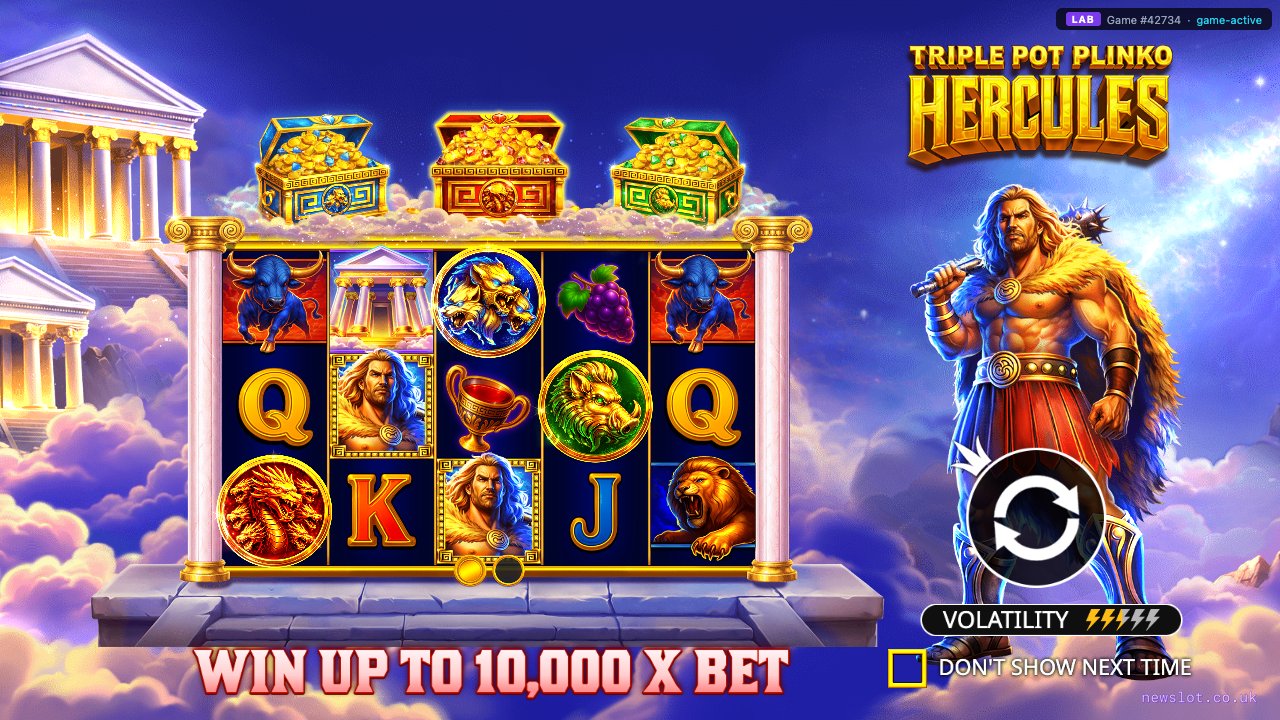 Triple Pot Plinko - Hercules reels in motion